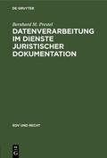 Cover: Datenverarbeitung im Dienste juristischer Dokumentation - De Gruyter