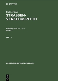 Abbildung von: Straßenverkehrsrecht. Band 1 - De Gruyter