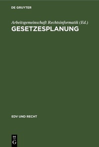 Enlarge image Cover: Gesetzesplanung - De Gruyter