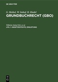 Cover: G. Meikel; W. Imhof; H. Riedel: Grundbuchrecht (GBO) / Gesetzestexte, Einleitung - De Gruyter