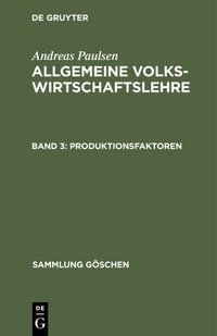 Abbildung von: Produktionsfaktoren - De Gruyter