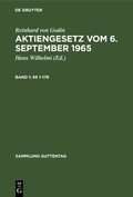 Cover: Reinhard von Godin: Aktiengesetz vom 6. September 1965 / &sect;&sect; 1-178 - De Gruyter