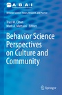 Cover: Behavior Science Perspectives on Culture and Community - Springer