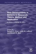 Bild: New Developments in Behavioral Research: Theory, Method and Application - Routledge