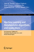 Cover: Machine Learning and Metaheuristics Algorithms, and Applications - Springer