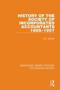 Cover: History of the Society of Incorporated Accountants 1885-1957 - Routledge