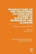 Cover: Transactions of the Chartered Accountants Students' Societies of Edinburgh and Glasgow - Routledge