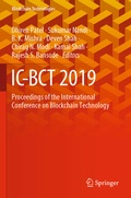 Cover: IC-BCT 2019 - Springer