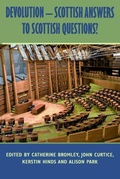 Cover: Devolution - Scottish Answers to Scottish Questions? - Edinburgh University Press