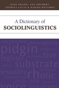 Cover: Dictionary of Sociolinguistics - Edinburgh University Press