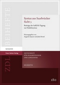Abbildung von: Syntax aus Saarbrücker Sicht 3 - Franz Steiner Verlag
