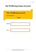 Cover: The Wellbeing Game Journal - Tanya Anderson