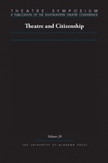 Cover: Theatre Symposium, Volume 28 - The University of Alabama Press