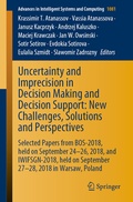 Cover: Uncertainty and Imprecision in Decision Making and Decision Support: New Challenges, Solutions and Perspectives - Springer
