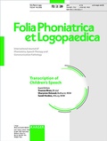 Cover: Transcription of Children's Speech - S. Karger