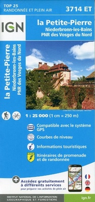 Abbildung von: Petite Pierre / Niederbronn-les-Bains / PNR Vosges du Nord: 3714ET - Institut Geographique National