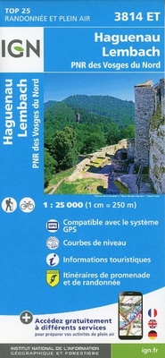 Abbildung von: Haguenau / Lembach / PNR des Vosges du Nord: 3814ET - Institut Geographique National