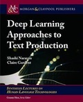 Cover: Deep Learning Approaches to Text Production - Morgan & Claypool Publishers