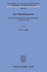 Abbildung von: Der Matrixkonzern. - Duncker & Humblot