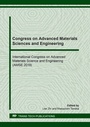 Cover: Congress on Advanced Materials Sciences and Engineering - Trans Tech Publications Ltd