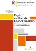 Cover: English and French Online Comments - Peter Lang Verlag