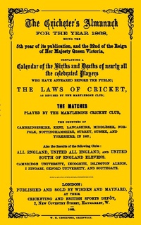 Abbildung von: Wisden Cricketers' Almanack 1868 - Wisden