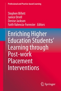 Enlarge image Cover: Enriching Higher Education Students' Learning through Post-work Placement Interventions - Springer