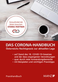 Abbildung von: Das Corona-Handbuch Österreichs Rechtspraxis zur aktuellen Lage - Manz