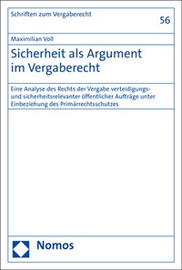 Abbildung von: Sicherheit als Argument im Vergaberecht - Nomos
