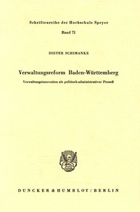 Abbildung von: Verwaltungsreform Baden-Württemberg. - Duncker & Humblot
