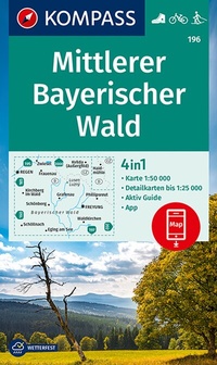 Abbildung von: KOMPASS Wanderkarte 196 Mittlerer Bayerischer Wald 1:50.000 - KOMPASS-Karten