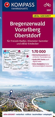 Abbildung von: KOMPASS Fahrradkarte 3357 Bregenzerwald, Vorarlberg, Oberstdorf 1:70.000 - KOMPASS-Karten