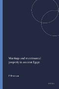 Cover: Marriage and matrimonial property in ancient Egypt - Brill