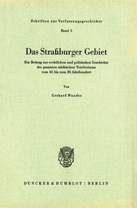 Abbildung von: Das Straßburger Gebiet. - Duncker & Humblot