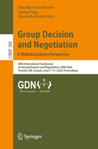 Enlarge image Cover: Group Decision and Negotiation: A Multidisciplinary Perspective - Springer