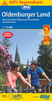 Abbildung von: ADFC-Regionalkarte Oldenburger Land, 1:75.000, mit Tagestourenvorschlägen, reiß- und wetterfest, E-Bike-geeignet, GPS-Tracks Download - BVA BikeMedia