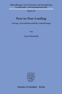 Abbildung von: Peer-to-Peer-Lending. - Duncker & Humblot