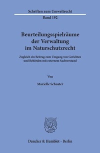 Abbildung von: Beurteilungsspielräume der Verwaltung im Naturschutzrecht. - Duncker & Humblot