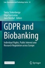 Cover: GDPR and Biobanking - Springer
