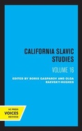 Cover: California Slavic Studies, Volume XVI - University of California Press