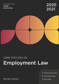 Cover: Core Statutes on Employment Law 2020-21 - Red Globe Press