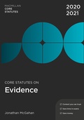 Cover: Core Statutes on Evidence 2020-21 - Red Globe Press