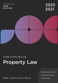 Cover: Core Statutes on Property Law 2020-21 - Red Globe Press