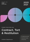 Cover: Core Statutes on Contract, Tort & Restitution 2020-21 - Red Globe Press