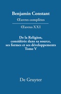 Cover: De la Religion, consid&eacute;r&eacute;e dans sa source, ses formes et ses d&eacute;veloppements, Tome V - De Gruyter