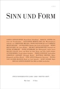 Cover: Sinn und Form 3/2020 - SINN und FORM