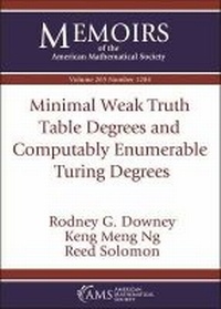 Enlarge image Cover: Minimal Weak Truth Table Degrees and Computably Enumerable Turing Degrees - American Mathematical Society