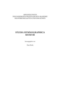 Abbildung von: Studia Hymnographica III - Brill | Schöningh