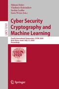 Cover: Cyber Security Cryptography and Machine Learning - Springer