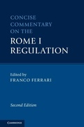 Cover: Concise Commentary on the Rome I Regulation - Cambridge University Press